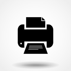 Printer icon on white background. Vector illustration.