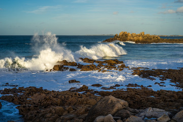 F, Bretagne, Finistére, Küste bei Morguierech mit Felsformationen An Holen und  Groac'h Zu