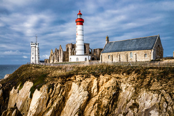 F, Bretagne, Finistére, Pointe Saint-Mathieu, Leuchtturm und Kloster