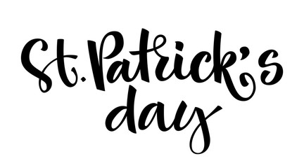 Fototapeta na wymiar St. Patrick's day simple hand draw calligraphy logo