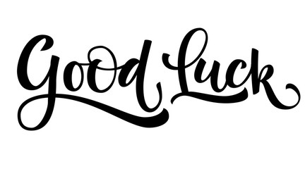Good Luck simple hand draw calligraphy logo