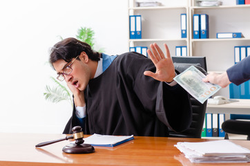 Young woman visiting male lawyer 