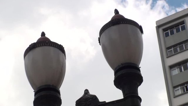 Time laps , moving clouds on a historic building