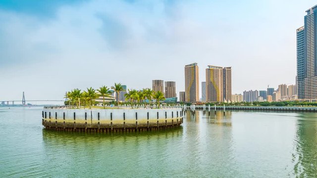  scenery in Golden Sands Bay at nightfall, Zhanjiang City