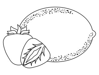 fresh lemon with strawberries fruits