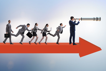 Leadership concept with various business people