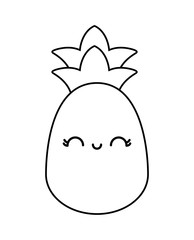 pineapple fruit kawaii character