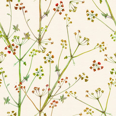 cute nature seamless texture. watercolor painting