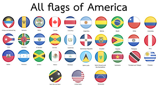 flag of America button round shaped design.Vector