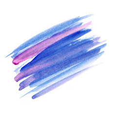 Fototapeta premium Abstract watercolor spot on white textured paper. Isolated. Hand-drawn background. Aquarelle brush stains on paper. For design, web, card, text, decoration, surfaces. Copy Space.