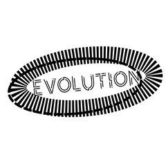 EVOLUTION stamp on white