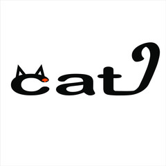 animal team, letters-cats black and white