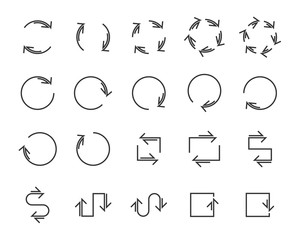 set of arrow icons, such as linear, curve, aiming, next