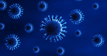 Virus And Bacteria 3D Illustration Render. Viral Disease. Science concept.