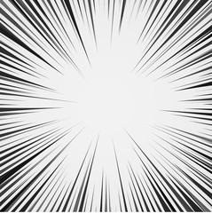 Obraz premium Background lines for comics. Manga frame speed, superhero action, blast background. Black and white vector illustration.