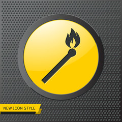 burning match illustration. fire vector flat icon