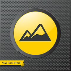 Mountains covered with snow illustration. Nature vector icon