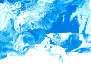 Blue creative abstract hand painted background, wallpaper, texture