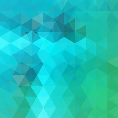 Fototapeta premium Triangle vector background. Can be used in cover design, book design, website background. Vector illustration. Blue, green colors.