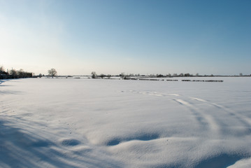 Snow scene in Lincolnshire