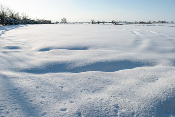 Fototapeta na wymiar Snow scene in Lincolnshire