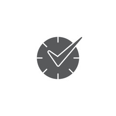 Check Time Icon Logo Design Element isolated on white background