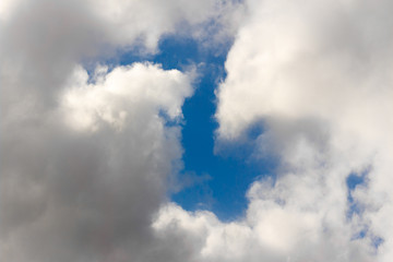 Snow-white fluffy Clouds on a blue sky