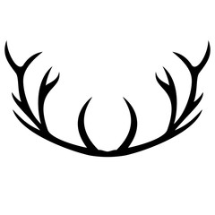 Deer horns silhouette over white background, vector illustration