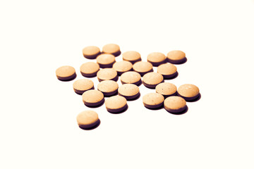 pile of pills, medicine isolated