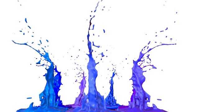 splash of liquid paint on music speaker. 3d animation in 4k. 18