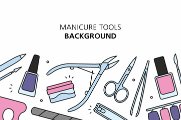 Manicure tools background. isolated on white background
