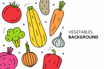 Vegetables background. isolated on white background