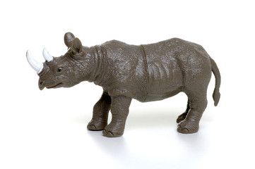Rhinoceros toy isolated on white