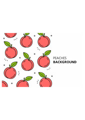 Peaches background. isolated on white background