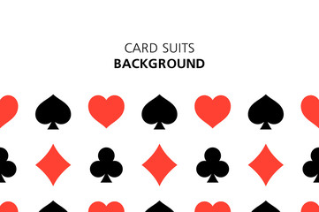 Card suits background. isolated on white background