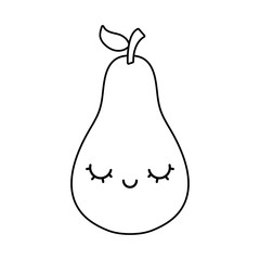 pear fruit kawaii character