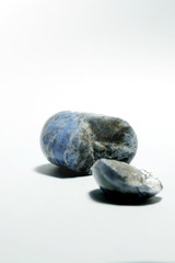 Isolated picture of broken lucky stone on white background, devalue and unlucky object, with space for write wording