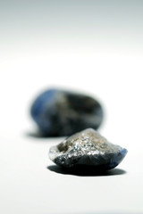 Isolated picture of broken lucky stone on white background, devalue and unlucky object, with space for write wording
