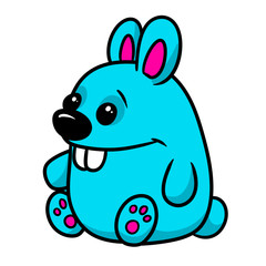 Rabbit parody caricature animal character illustration isolated image 