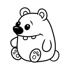Bear parody caricature animal character illustration isolated image coloring page