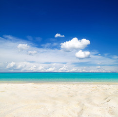 tropical Maldives island with beach
