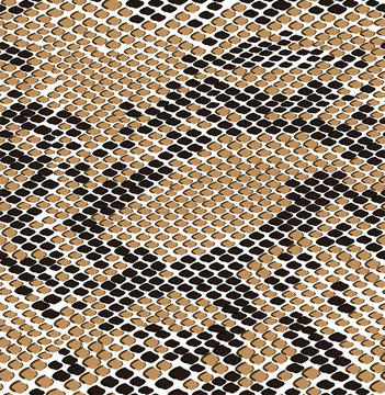 Snake brown skin seamless vector pattern. Reptile seamless texture. Animal print. Modern endless texture for textile, dress, clothes, paper, wallpaper print