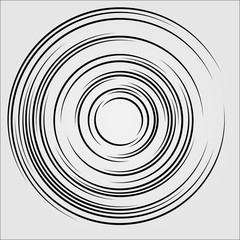 Geometric radial element. Abstract concentric, radial geometric motif. Vector illustration.