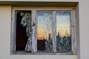 Window of abandoned house