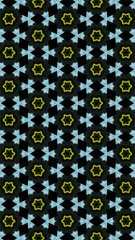 Ornate geometric pattern and abstract multicolored background