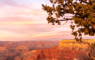 sunset at the grand canyon south rim