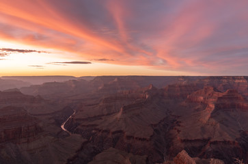 sunset at the grand canyon south rim