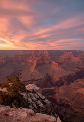 sunset at the grand canyon south rim