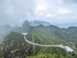 Langkawi Sky Bridge located 660 metres above sea level at the peak of Gunung Mat Cincang on Pulau...