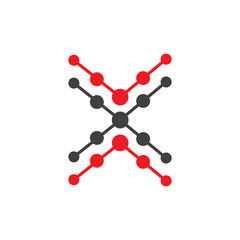 Atom chain icon logo design